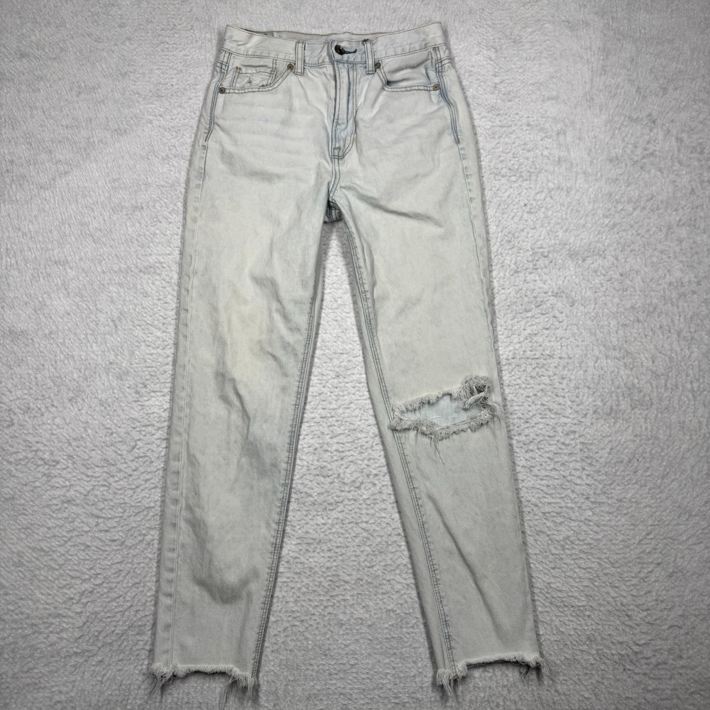 American Eagle Mom Jeans Light Was Denim Pants Women's Size 2 (26x26)